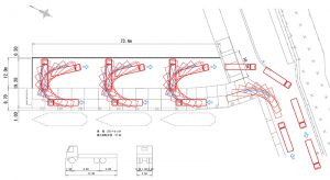 車両軌跡による道路幅検討